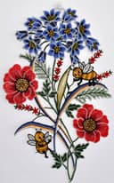 Stickereien Plauen Fensterbild Blumen | Mehrfarbig