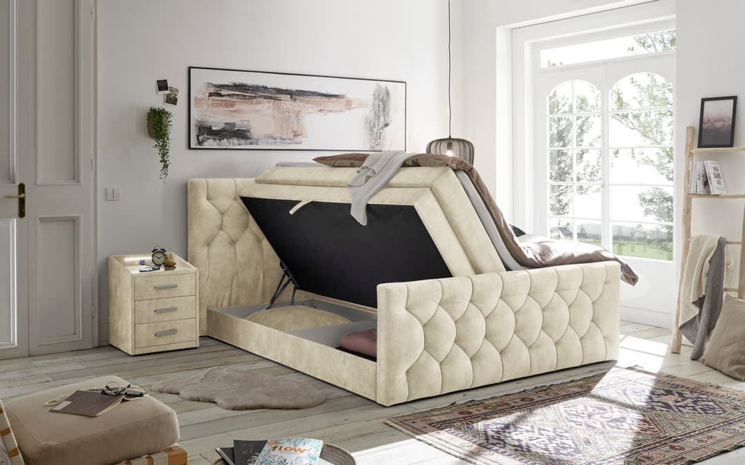 ED EXCITING DESIGN Boxspringbett "Cashfield" | Beige