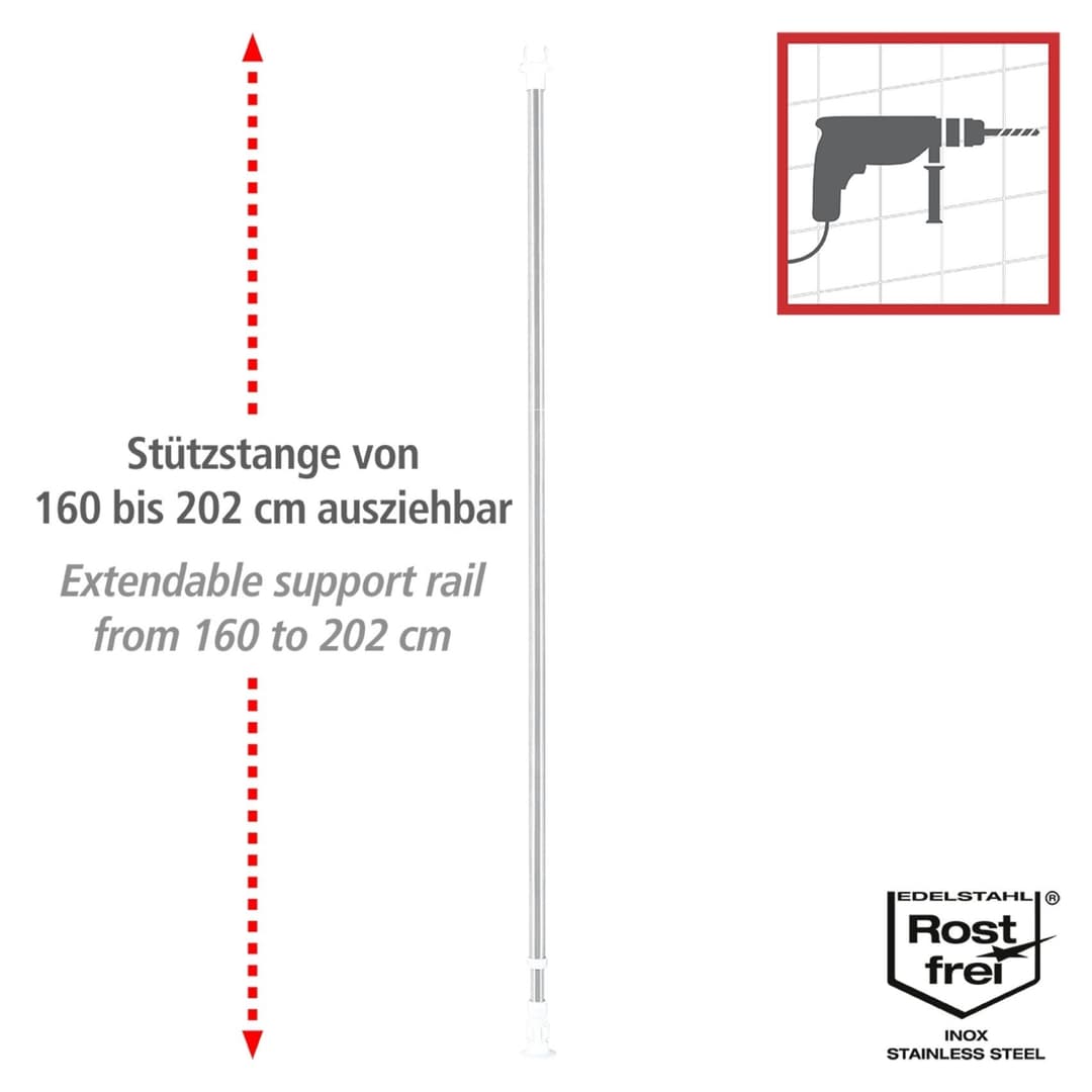 Wenko Teleskopregal Garderobe | Silber