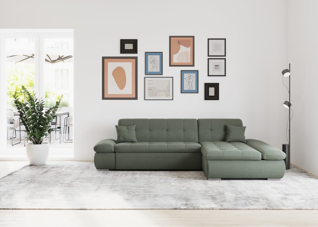 DOMO collection Ecksofa Moric | Grün