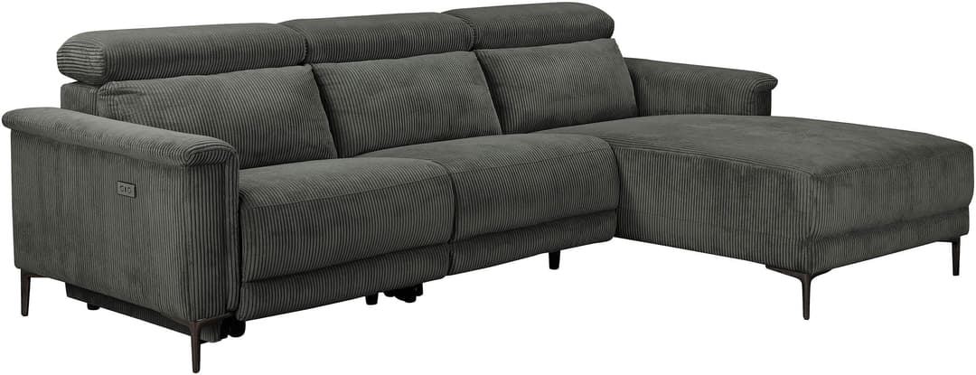OTTO home Ecksofa LUND Cord | Grau