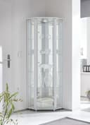fif möbel Eckvitrine TRIO | Weiß