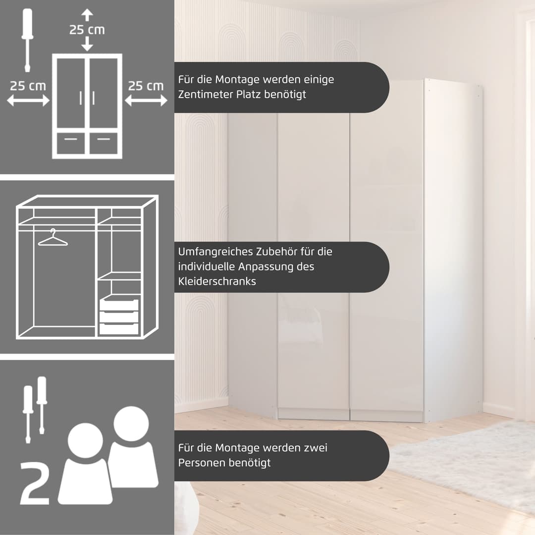 OTTO home AGORDO Eckkleiderschrank | Weiß