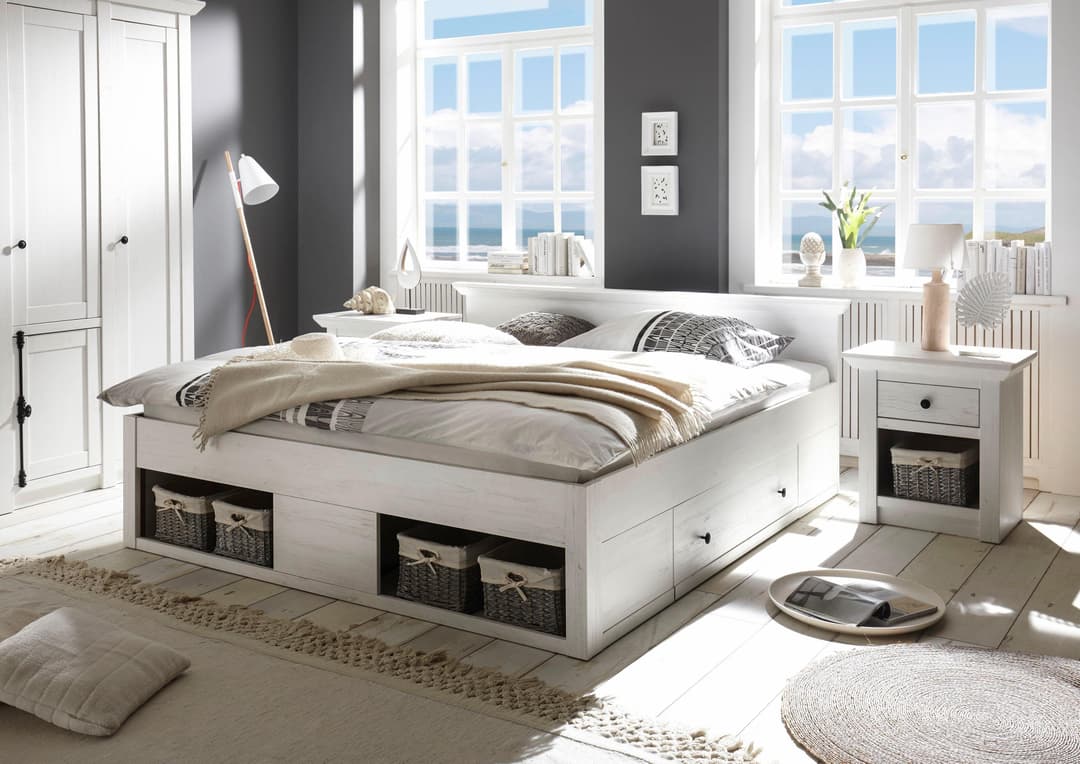 Home affaire Bett California Doppelbett | Weiß