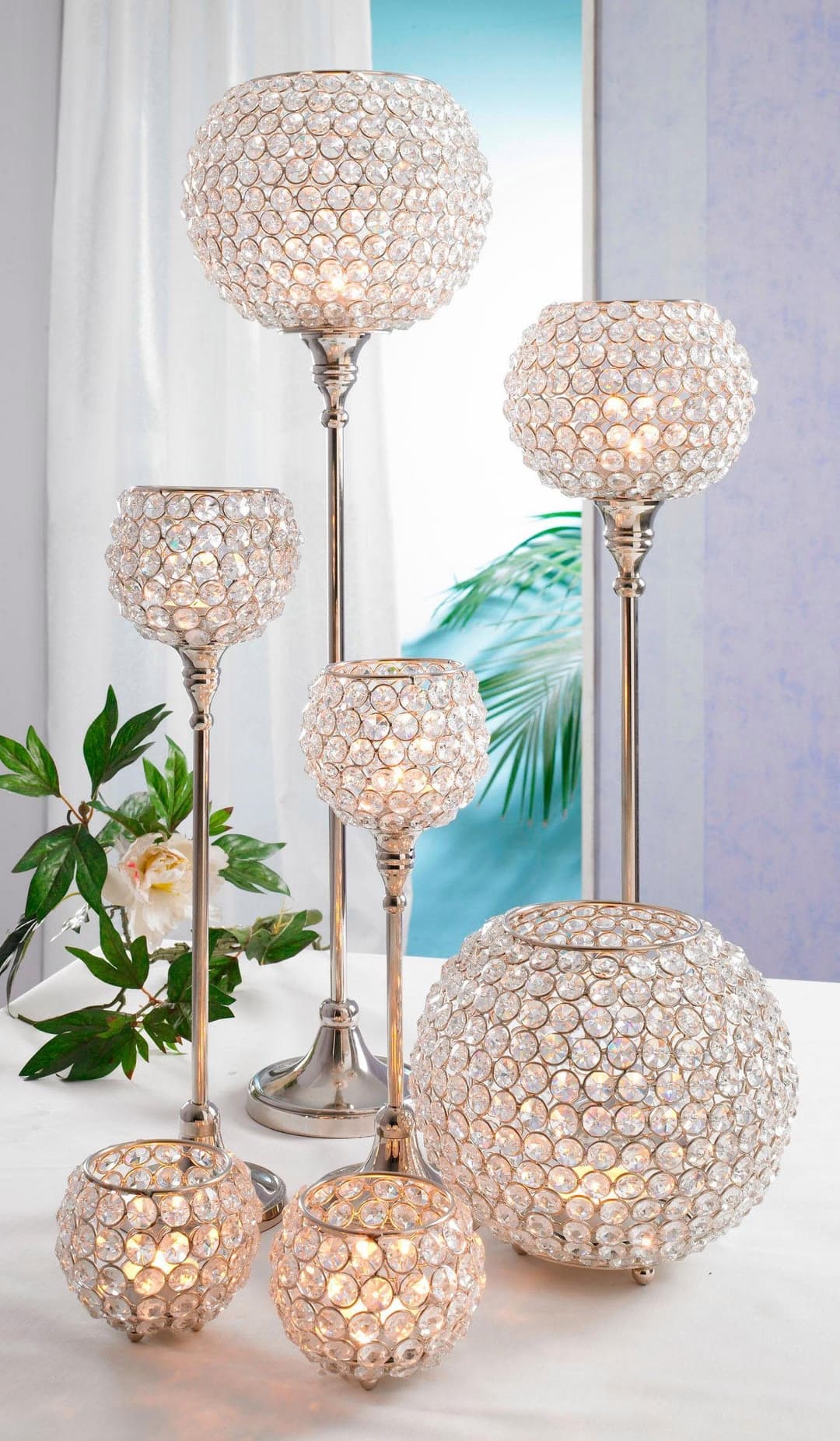 Home affaire Teelichthalter Kristall | Silber