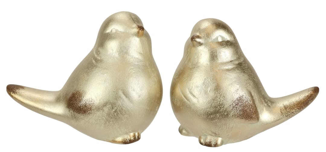 I.GE.A. Dekofigur Vogel aus Keramik | Gold