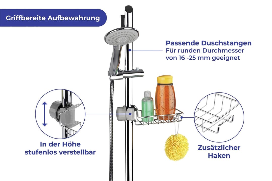 Wenko Duschablage Edelstahl | Silber