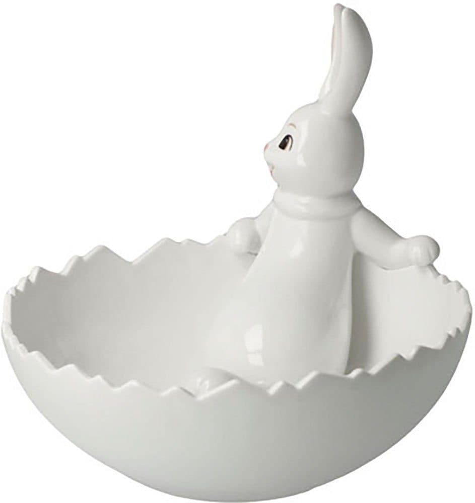 Goebel Osterhase Figur Hase mit Schale Snow White | Weiß