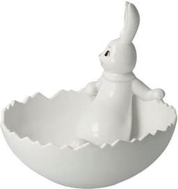 Goebel Osterhase Figur Hase mit Schale Snow White | Weiß