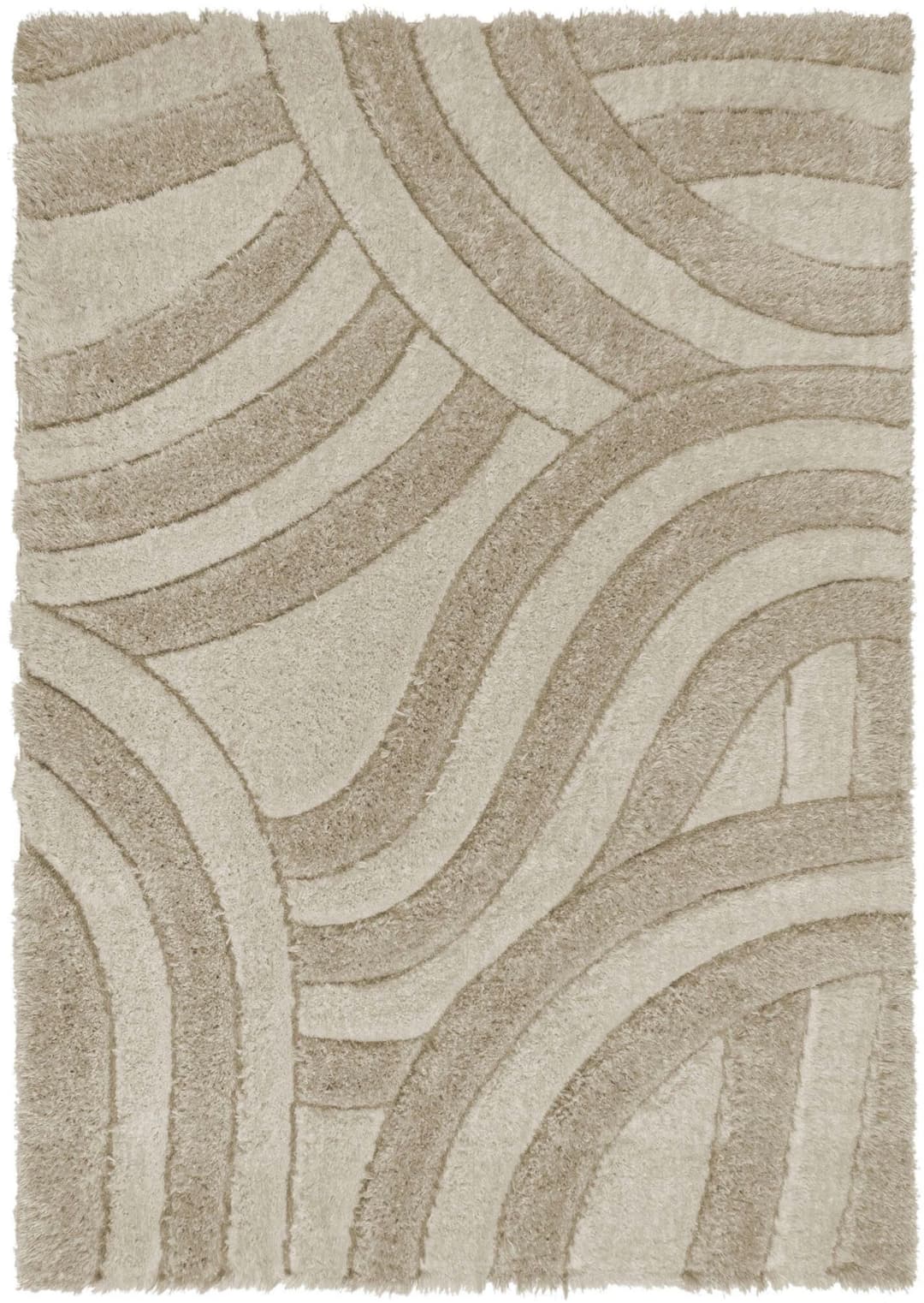 FLAIR RUGS Velvet Shaggy Teppich | Beige