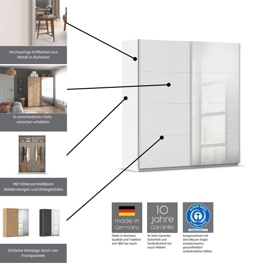 rauch Schwebetürenschrank Kleiderschrank | Weiß