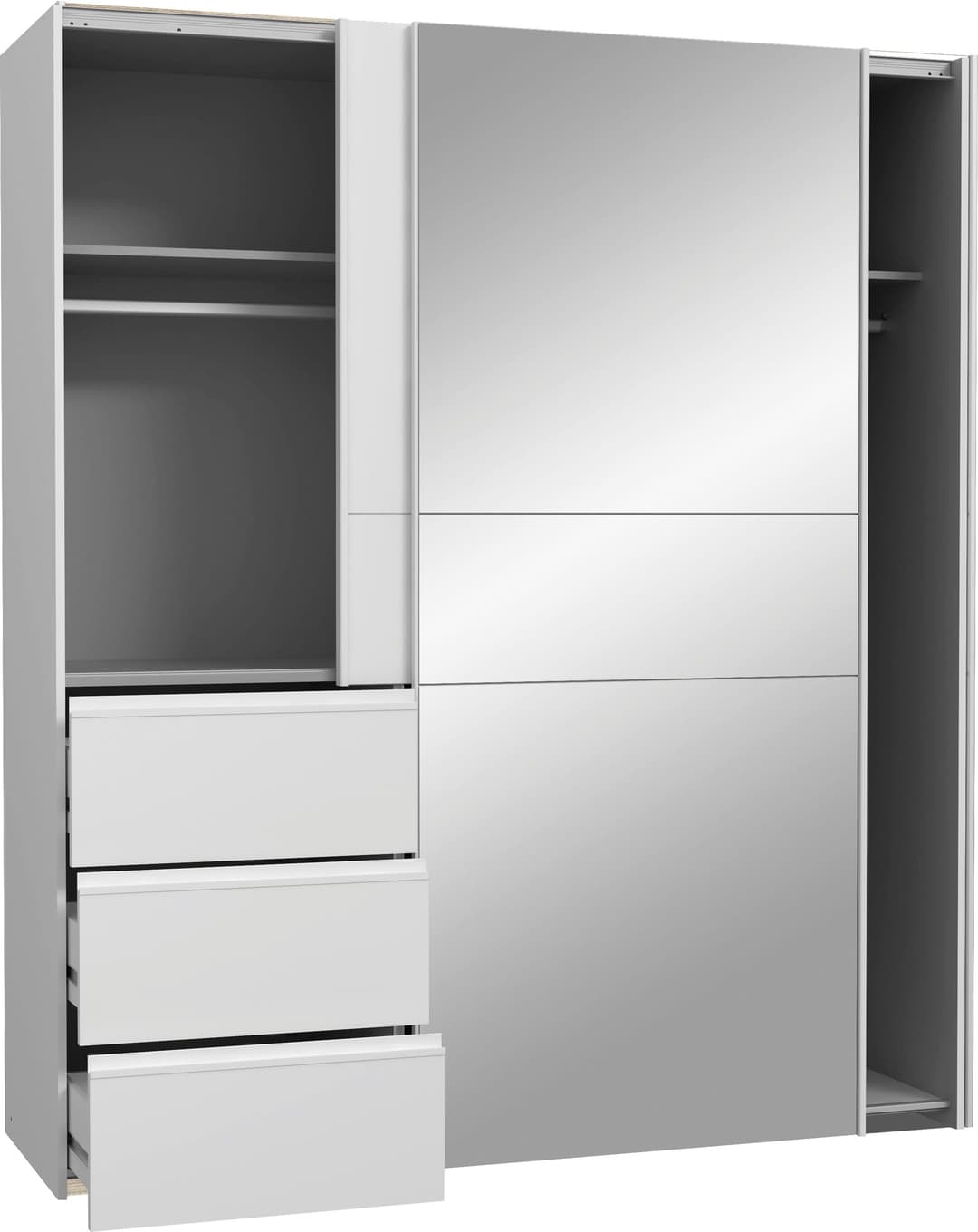 FORTE Schwebetürenschrank Winn2 | Weiß