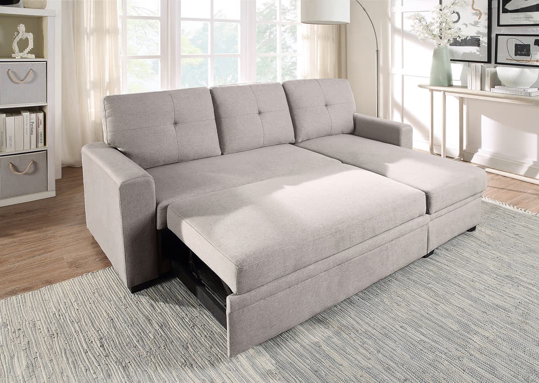ATLANTIC home collection Ecksofa Gerrit L-Form | Beige