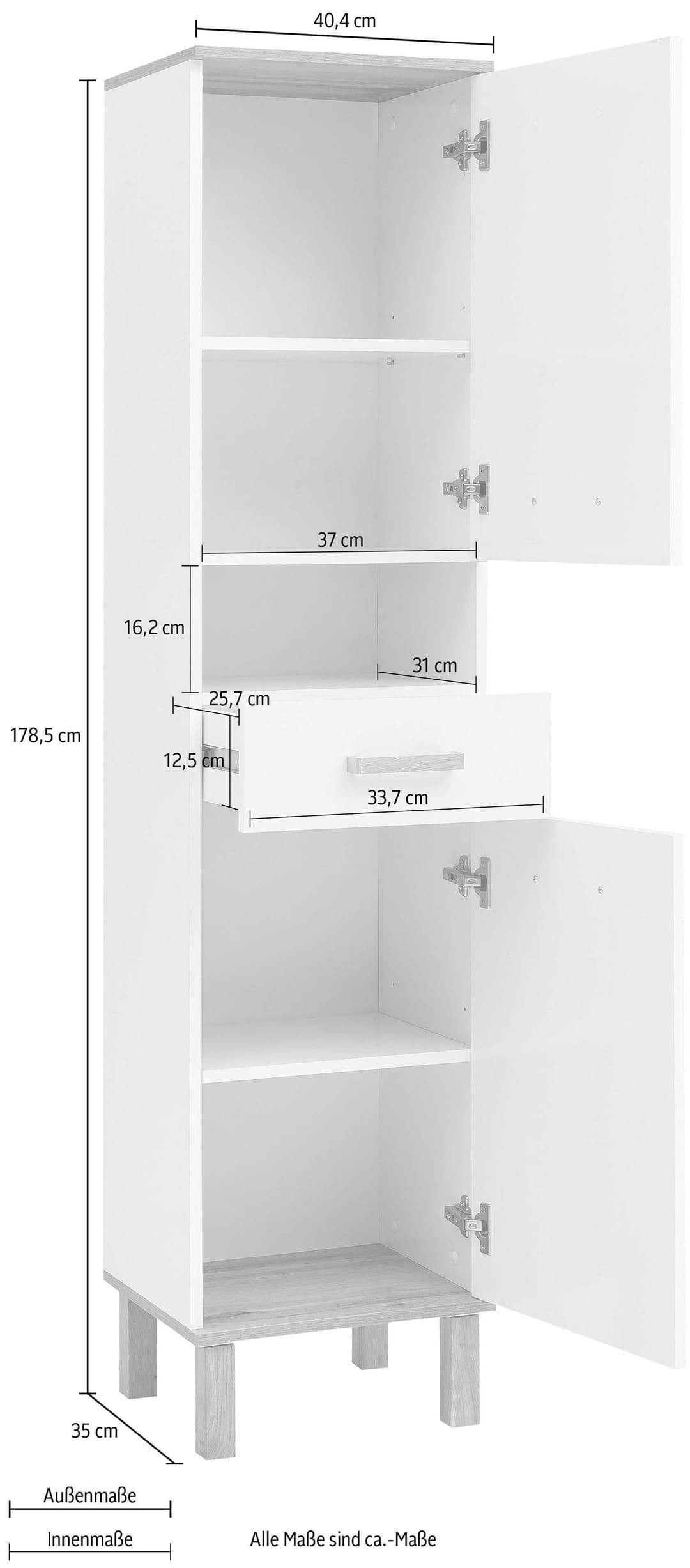 Schildmeyer Hochschrank Padua | Mehrfarbig