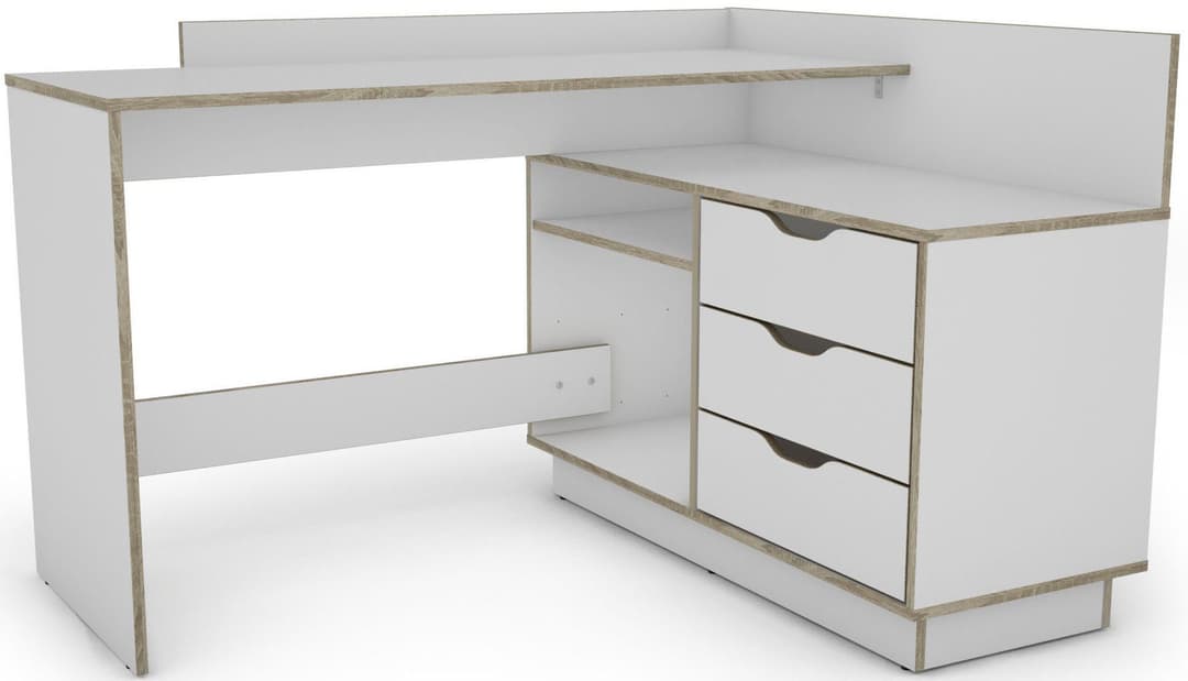 byLIVING Eckschreibtisch Bern | Holztöne