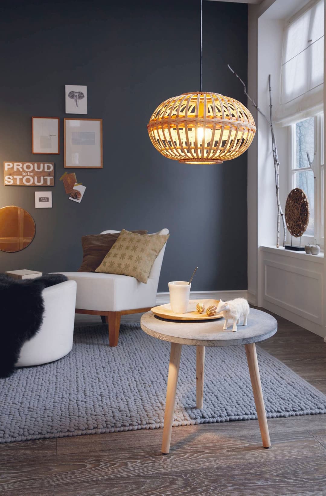EGLO Pendelleuchte AMSFIELD | Braun