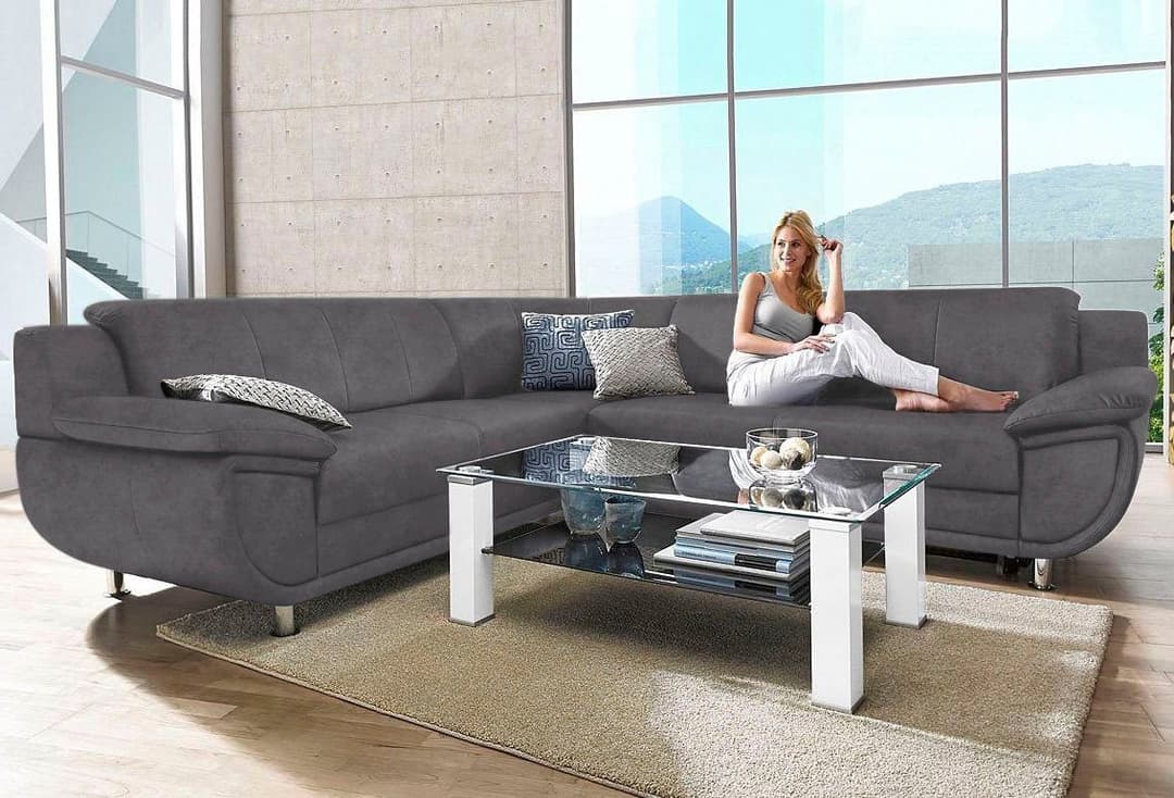 TRENDMANUFAKTUR Ecksofa Rondo | Grau