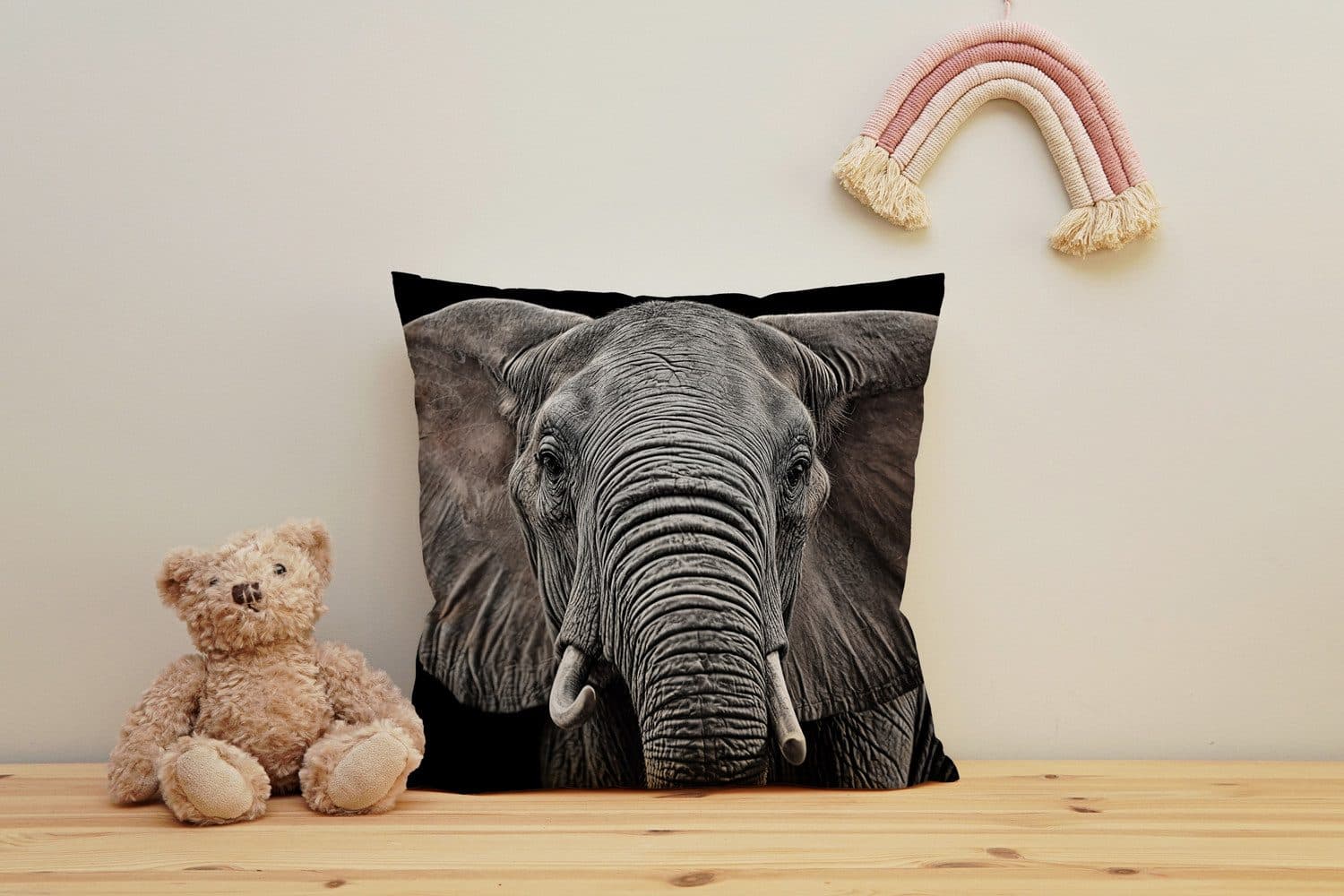 queence Dekokissen Elefant | Schwarz