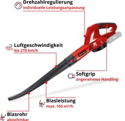 Einhell Akku-Laubbläser GC-CL 18 Li E-Solo | Rot