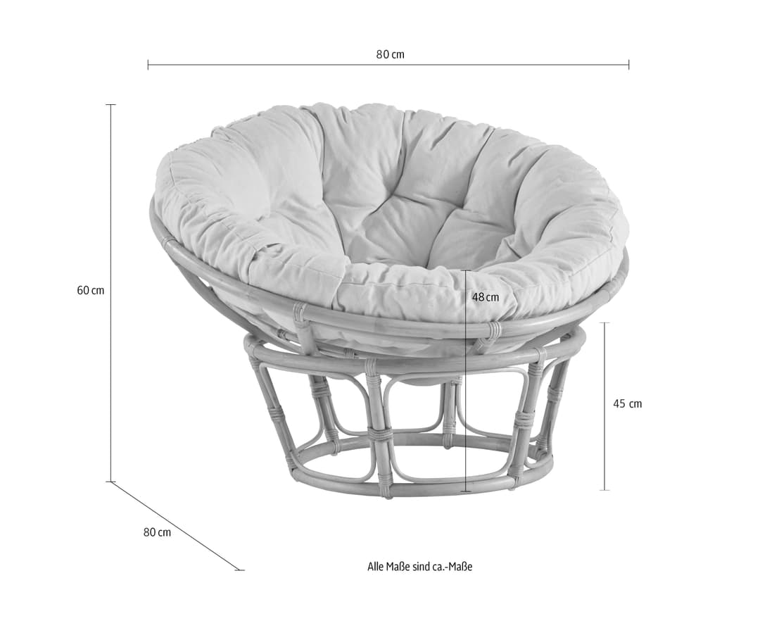 Home affaire Rattanstuhl Papasansessel | Braun