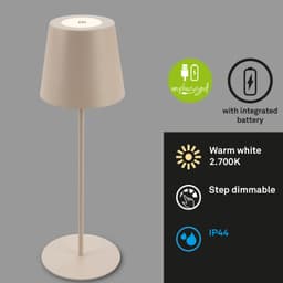 Briloner Leuchten LED Außen-Tischleuchte Coloris | Beige