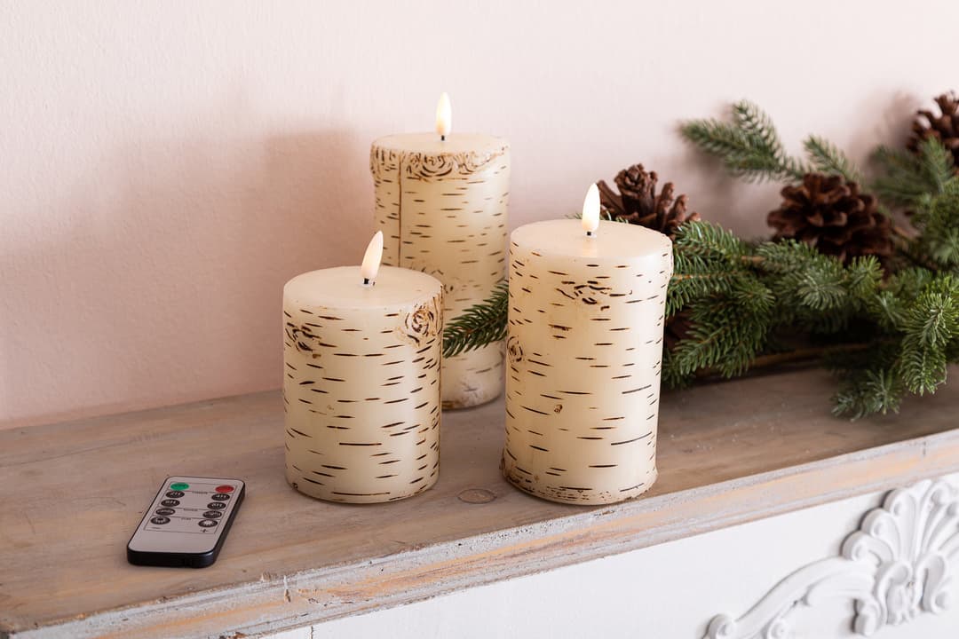 Myflair Möbel & Accessoires LED-Kerzen-Set | Holztöne