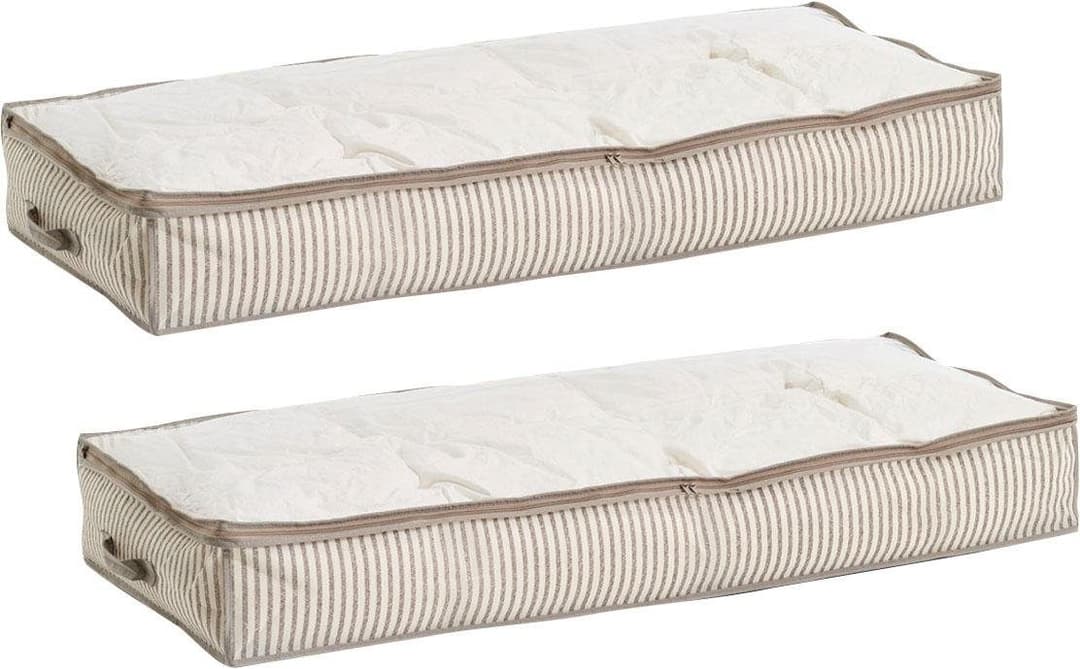 Zeller Present Aufbewahrungstasche Stripes (2-tlg) | Beige