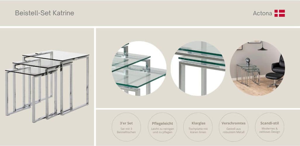 ACTONA GROUP Beistelltisch Katrine | Transparent