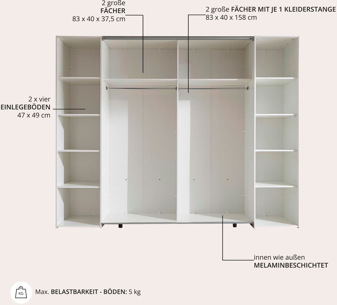 Schlafkontor Maturs Drehtürenschrank | Weiß