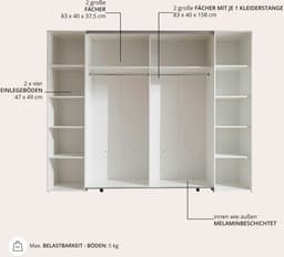 Schlafkontor Maturs Drehtürenschrank | Weiß