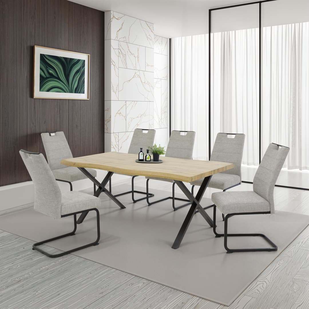 HELIA KERTIN Freischwinger Stuhl (4er Set) | Beige