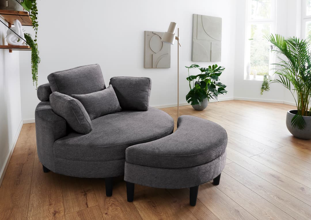 ATLANTIC home collection Loveseat Ravi Sessel | Grau