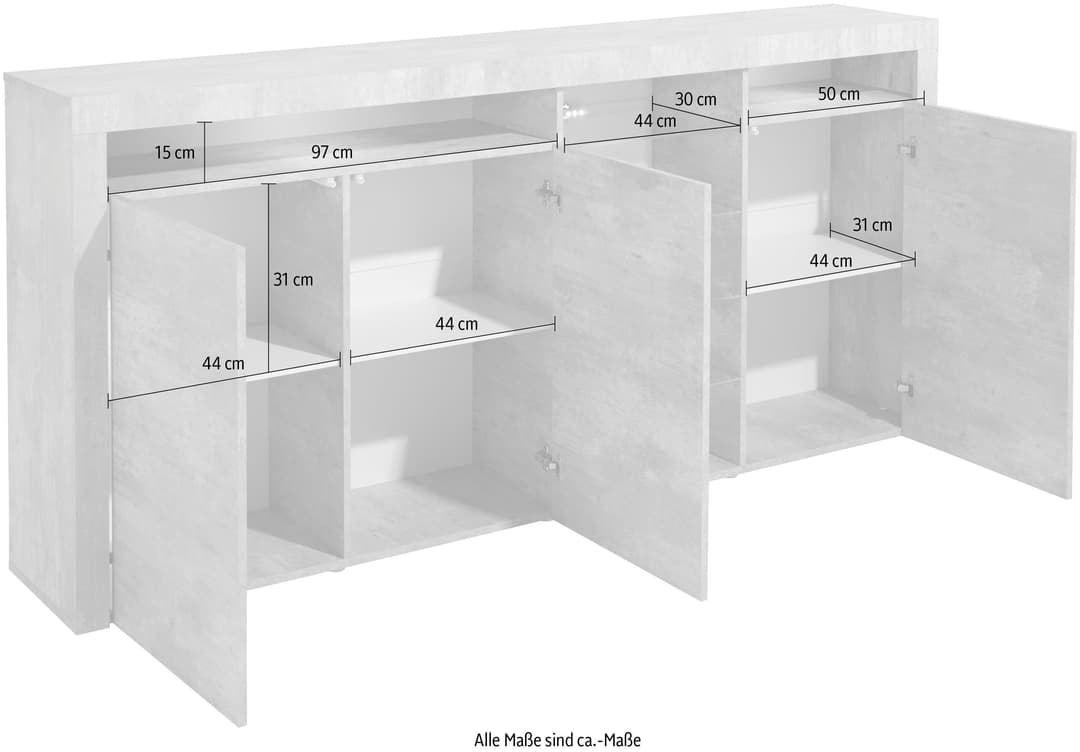 borchardt Möbel Highboard Santa Fe | Grau