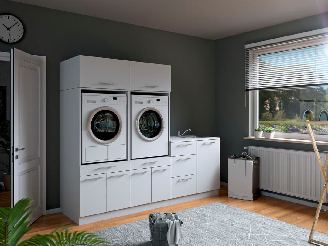 Laundreezy Mehrzweckschrank-Set | Weiß