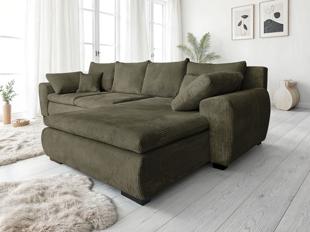 Home affaire Ecksofa Cara Mia L-Form | Grün