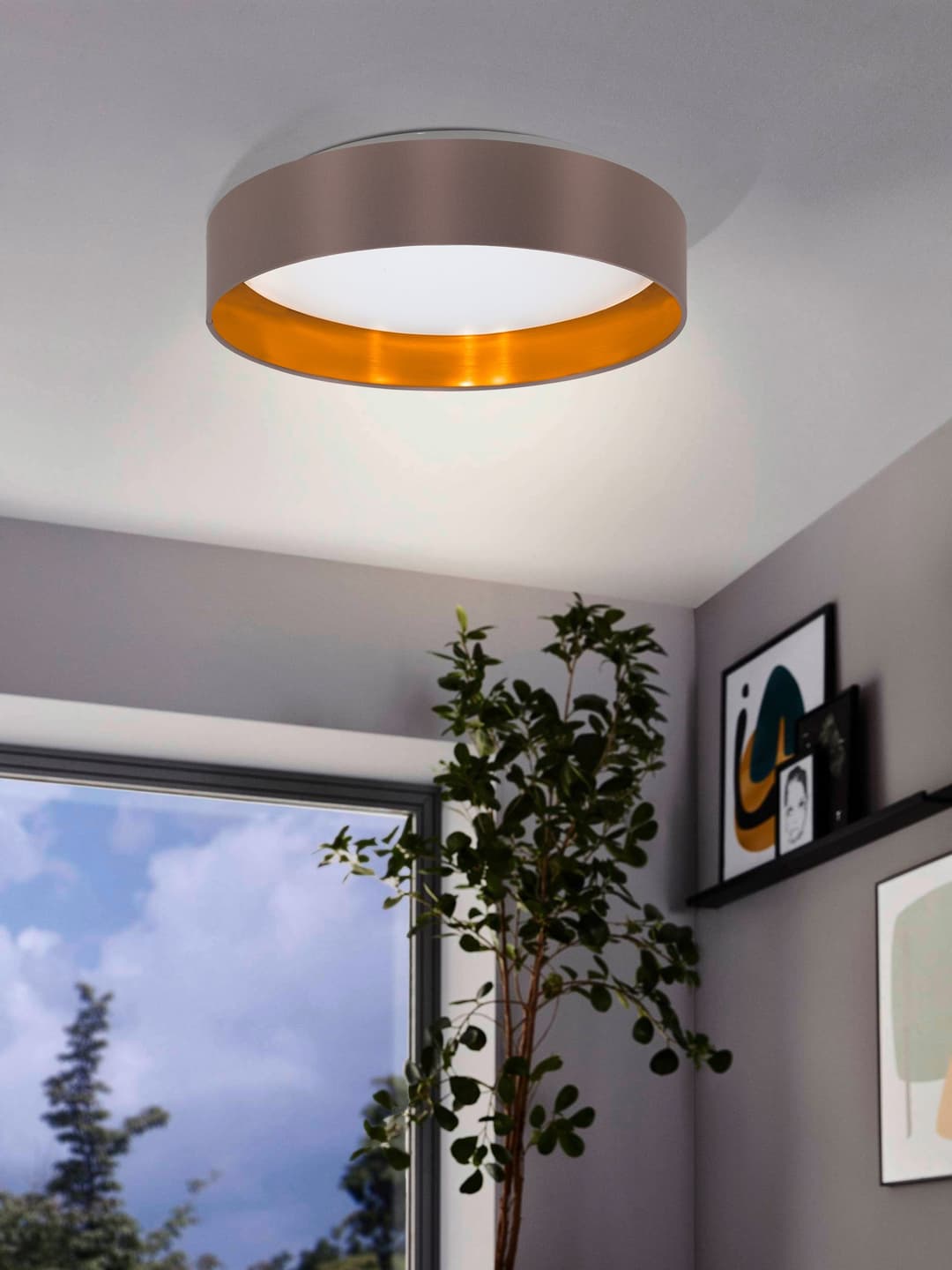 EGLO LED Deckenleuchte Maserlo | Braun