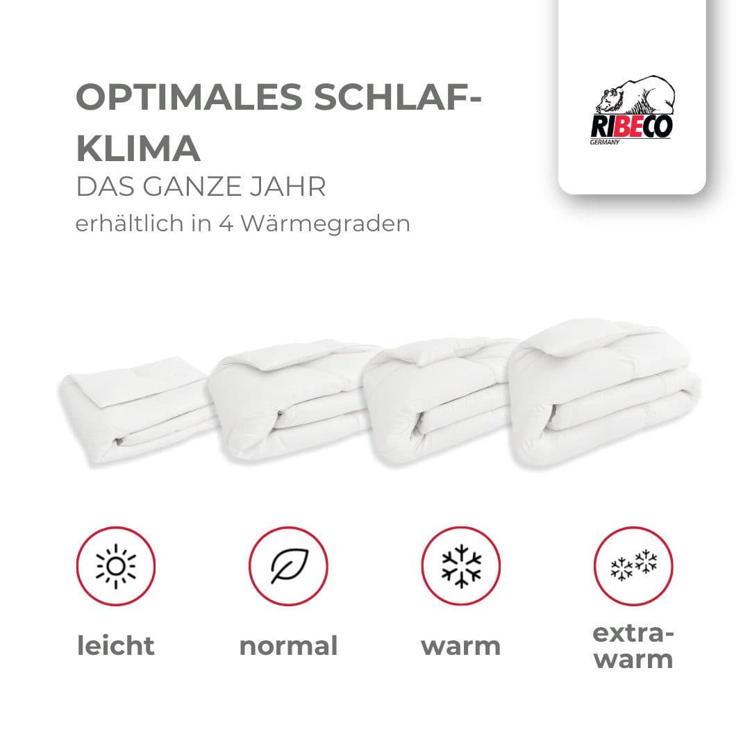 RIBECO Daunenbettdecke Johanna | Weiß