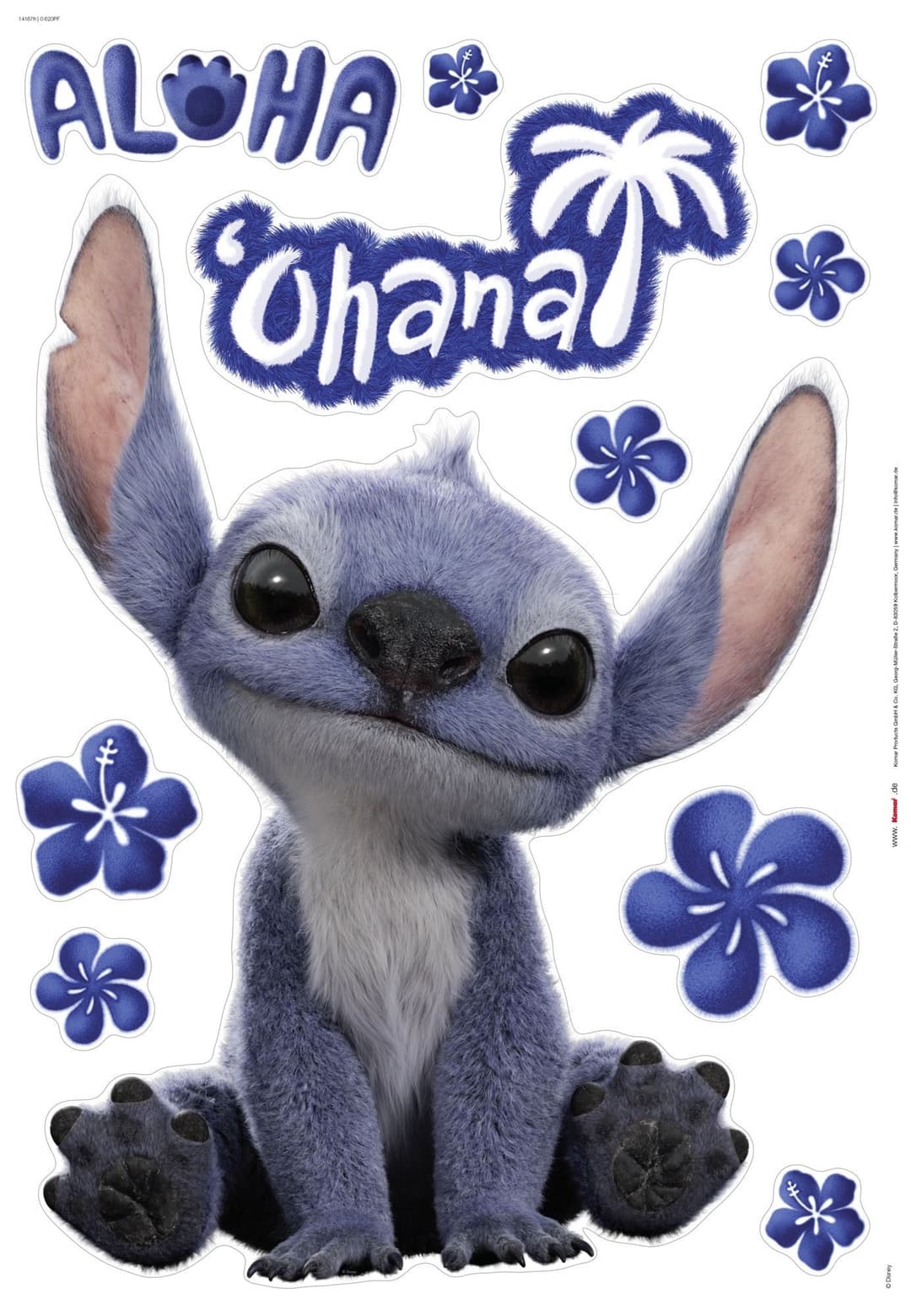 Komar Wandtattoo Disney Lilo and Stitch Live Action Ohana | Blau