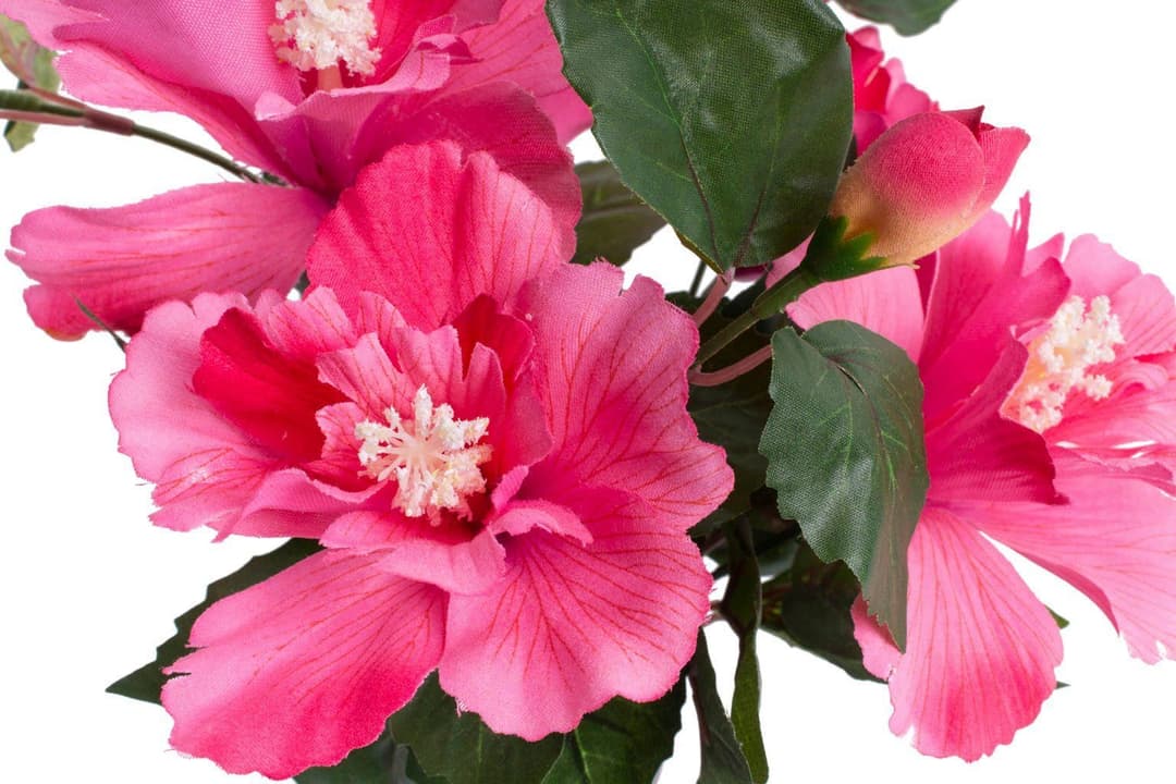 Kunstblume Hibiskus im Topf | Rosa