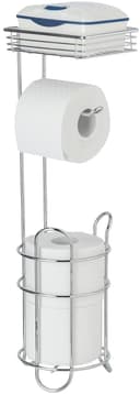 Wenko Toilettenpapierhalter mit Ablage | Silber