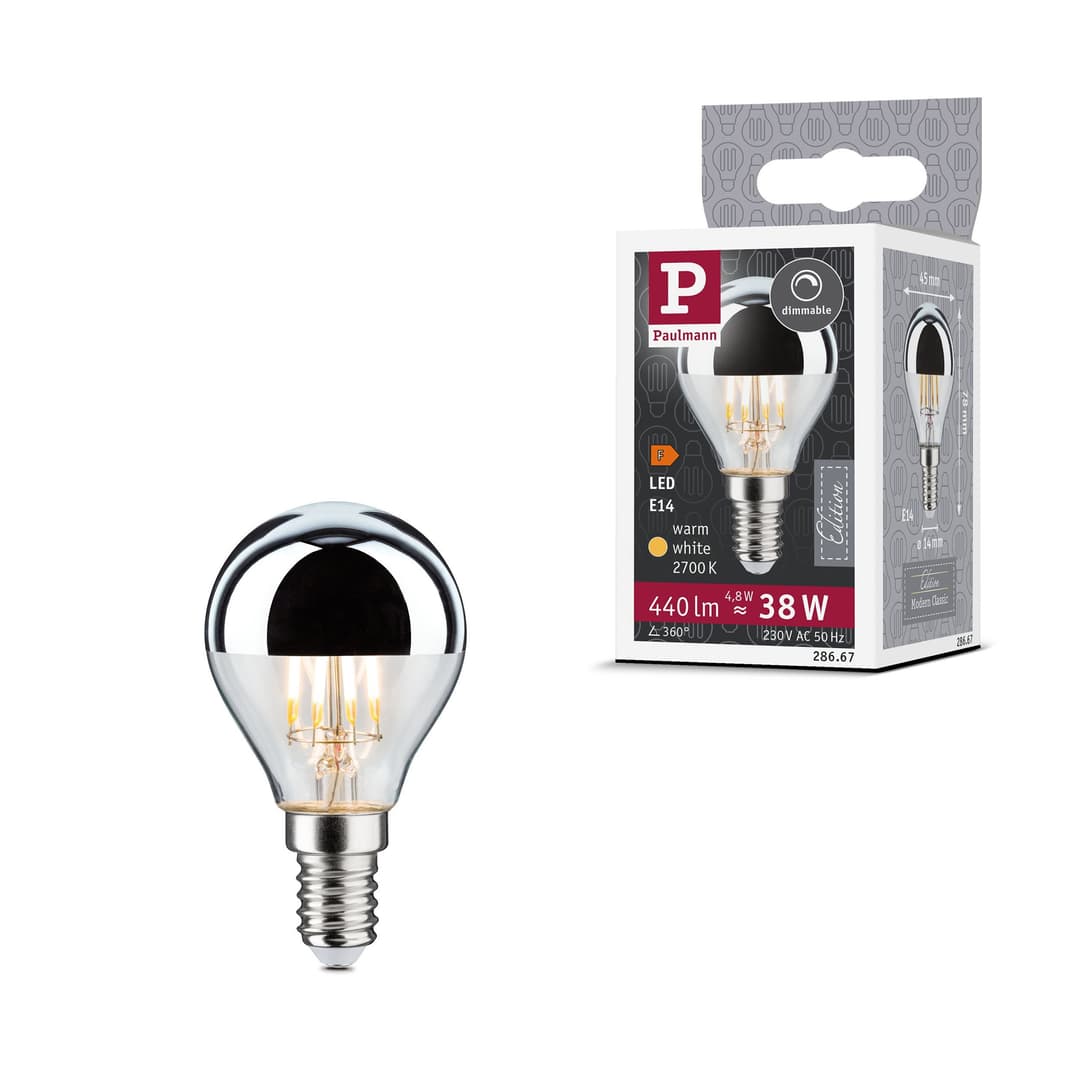 Paulmann LED-Leuchtmittel Tropfen Kopfspiegel | Silber