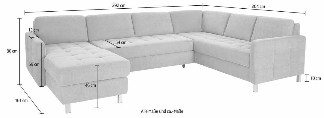 sit&more Wohnlandschaft Pablo U-Form | Grau