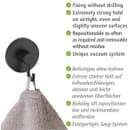 WENKO Wandhaken Vacuum-Loc® | Schwarz 5