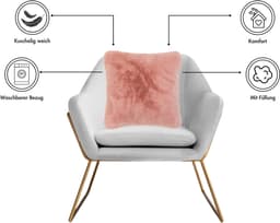 LUXOR living Fellkissen Dekokissen Novara | Rosa
