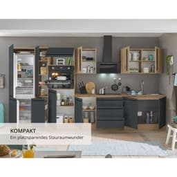 KOCHSTATION Küchenzeile Florida | Schwarz