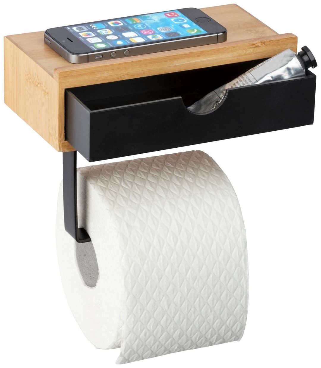 WENKO Toilettenpapierhalter Bambusa | Holztöne