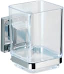 WENKO Zahnputzbecher Vacuum-Loc® Modell Quadro | Schwarz