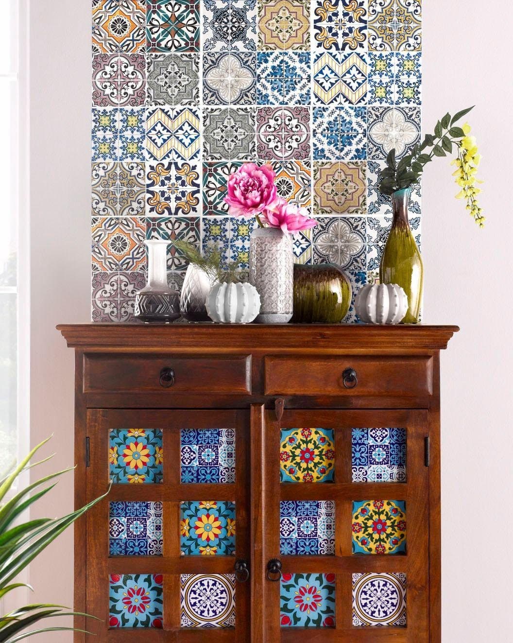 Home affaire Fliesenaufkleber Ornamente | Mehrfarbig