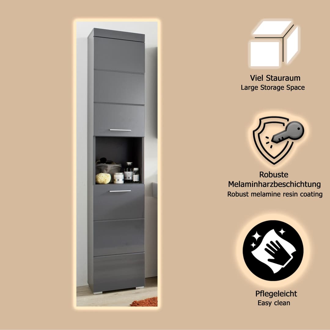 welltime Hochschrank Avena | Grau
