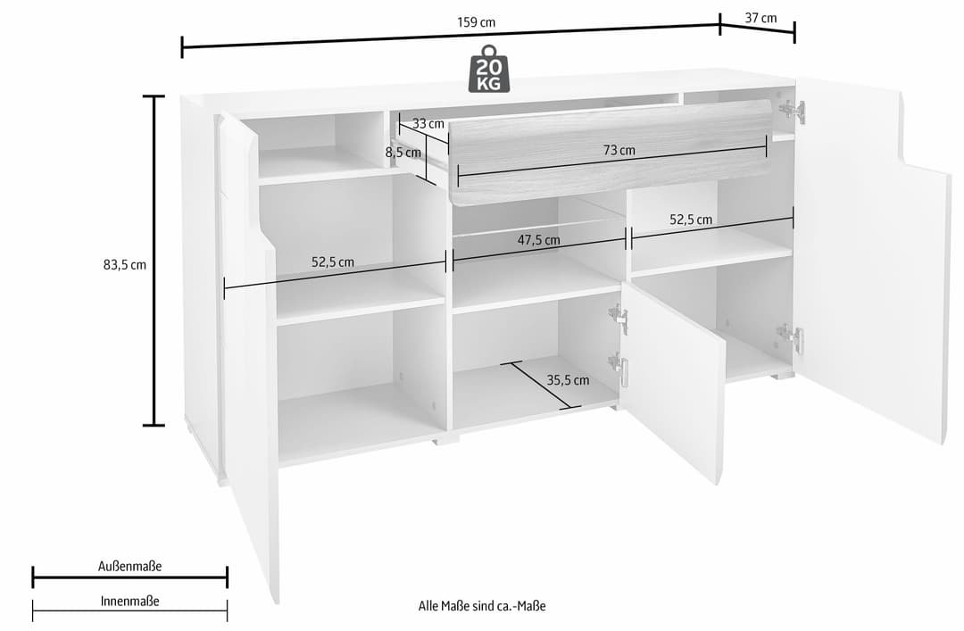 OTTO home Sideboard Toledo | Mehrfarbig